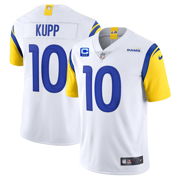 Men's White Los Angeles Rams #10 Cooper Kupp 2022 With 3-Star C Patch Vapor Limited Stitched Jersey
